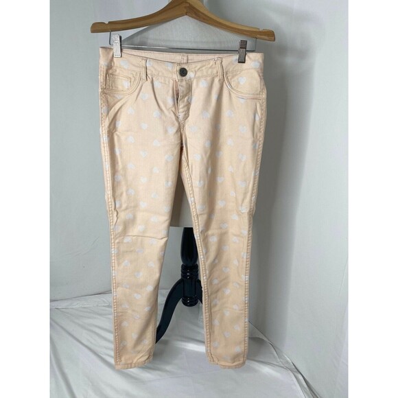 Flip Side Women’s Pants Reversible Skinny Solid and Heart Print Size 4 x 30 - Picture 4 of 7